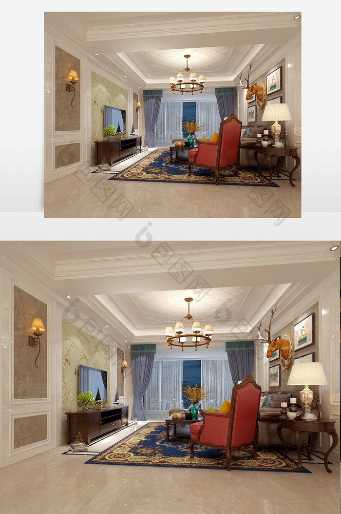 古典客厅设计效果图