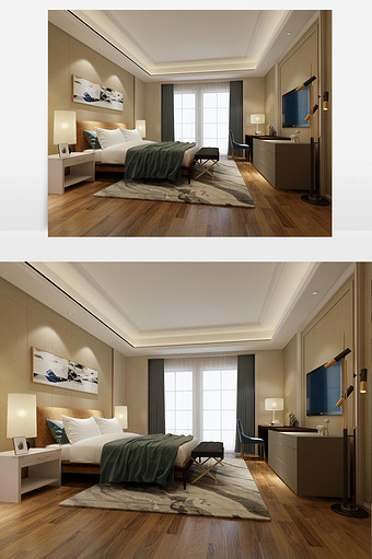 现代温馨卧室设计效果图图片