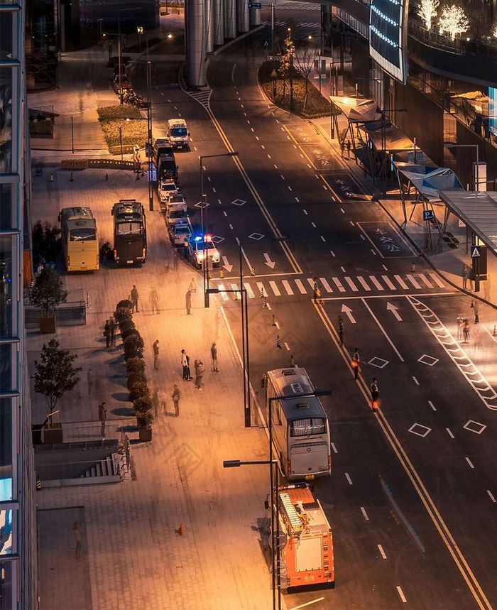 记者节城市夜景一片辉煌手机配图