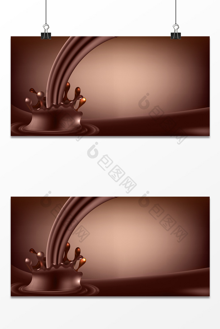 巧克力倒入飞溅效果背景图