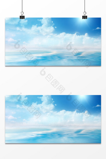 蓝天大海自然背景图片