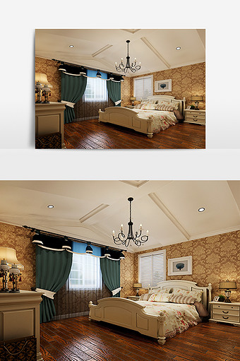 欧式现代卧室效果图图片