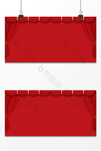 幕布春节中国风红色喜庆背景展板设计图片