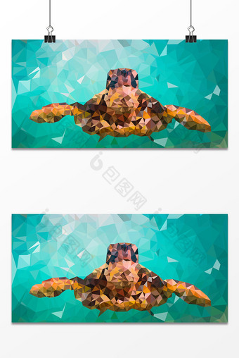 动物梦幻低多边形抽象背景展板设计图片