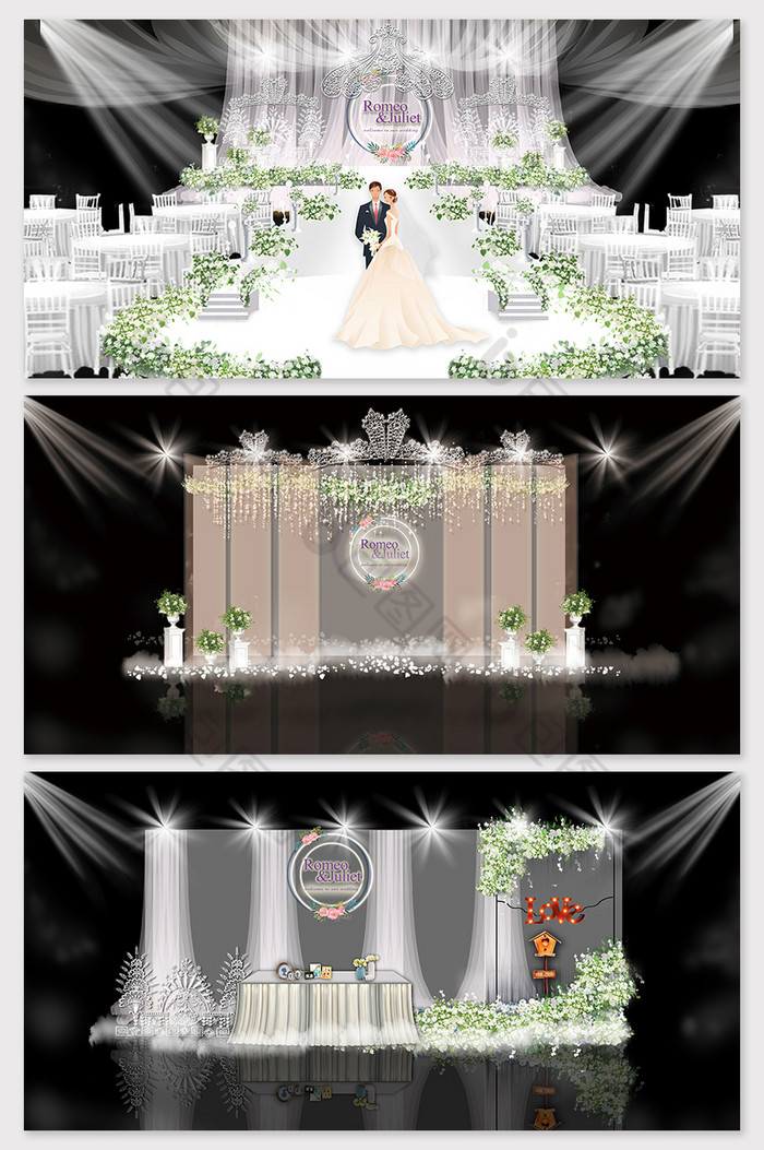清新柔美蕾丝主题婚礼效果图图片图片