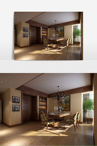 现代欧式简约家装客厅模型图片