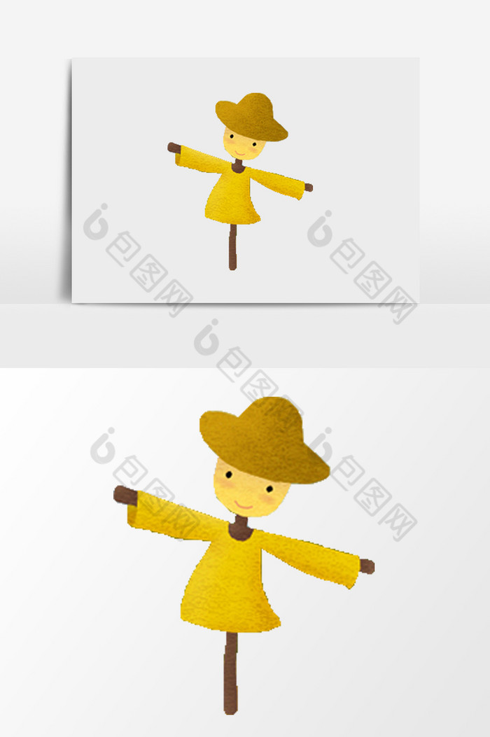 的稻草人插画图片