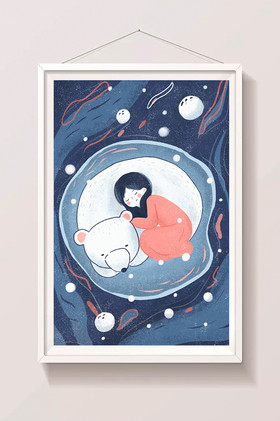 冬天冬眠大雪立冬儿童插画