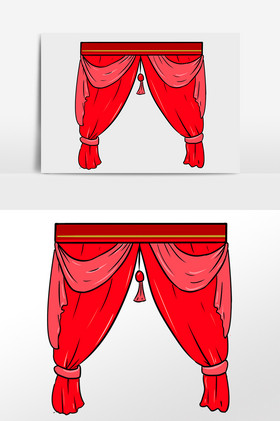 舞台闭幕帷幕插画