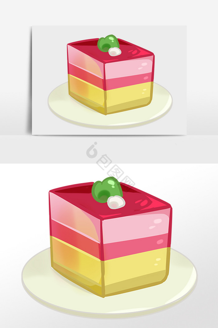甜点果冻蛋糕插画图片