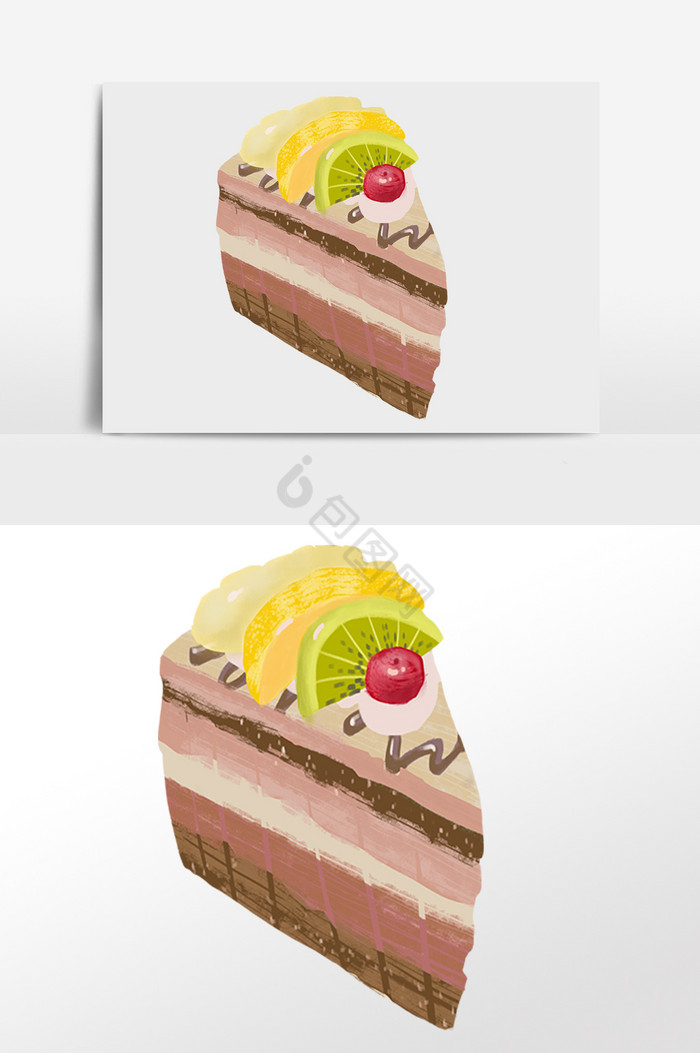 甜点水果蛋糕插画图片