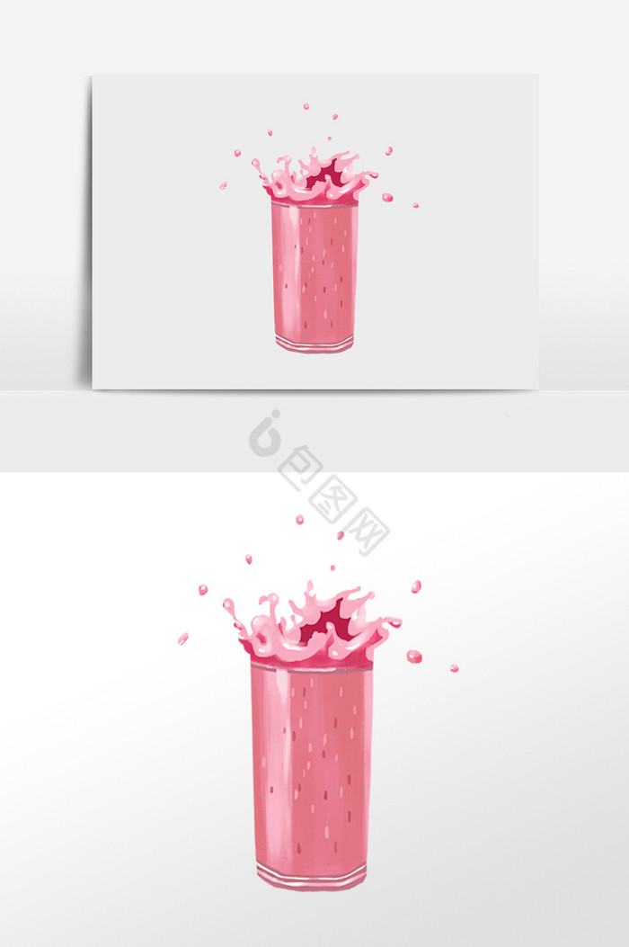 美味果汁喷溅插画图片