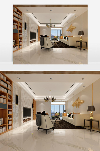 现代时尚简约式客厅设计图片