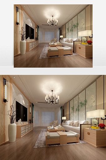 现代日式客厅设计效果图图片