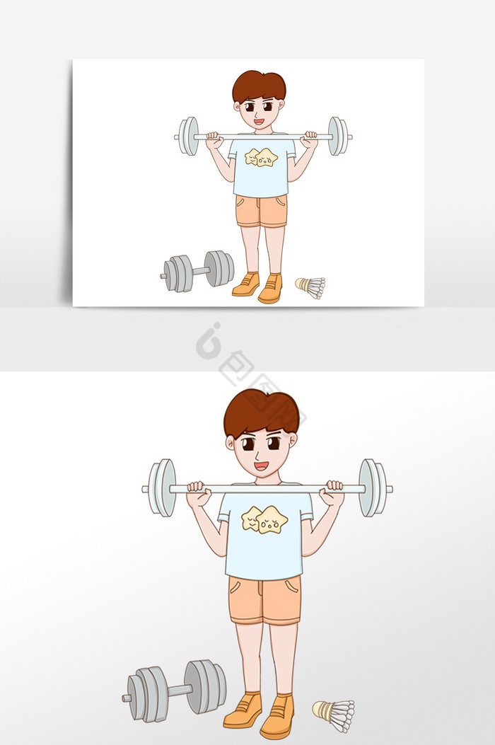 运动健身举重人物插画图片