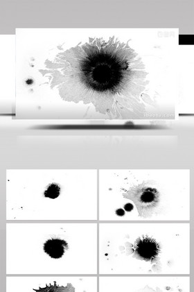 复古黑白泼墨中国风背景视频