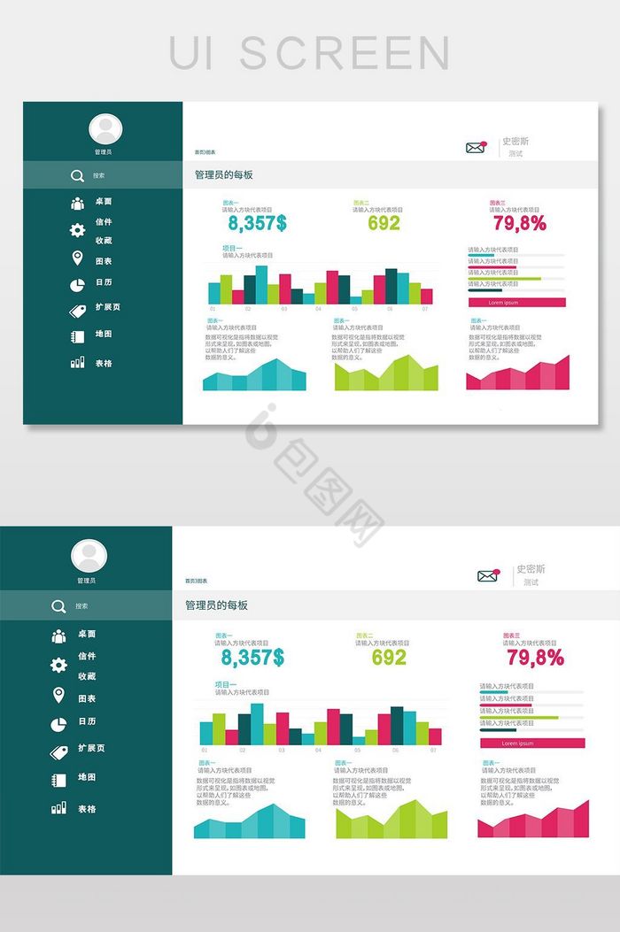 后台系统数据图表网页界面图片