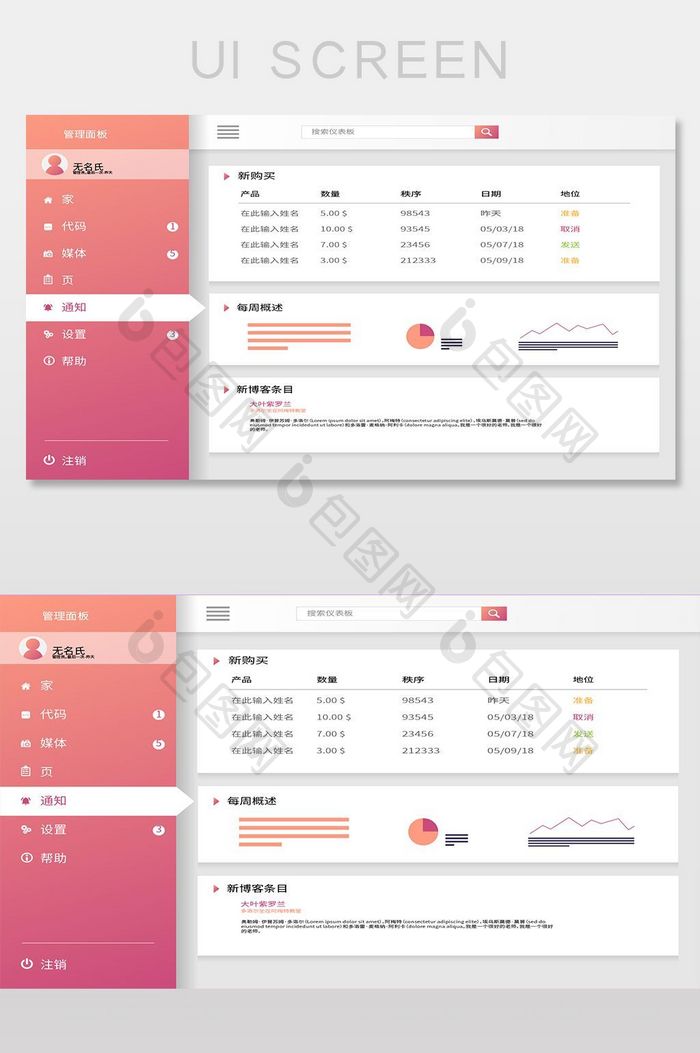 后台图表系统数据网页界面