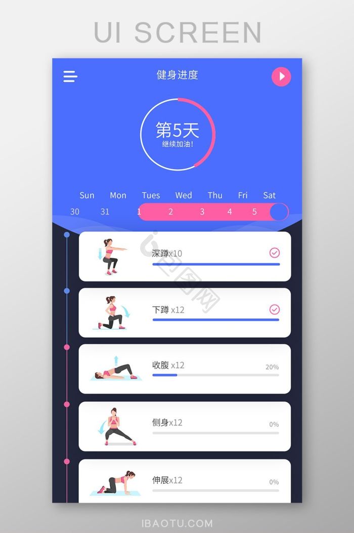 健身app界面-健身app界面设计图片-包图网