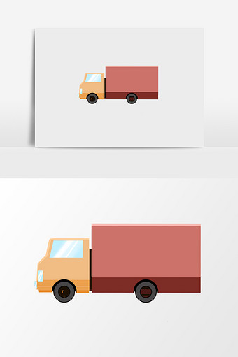 手绘卡通卡车插画元素图片