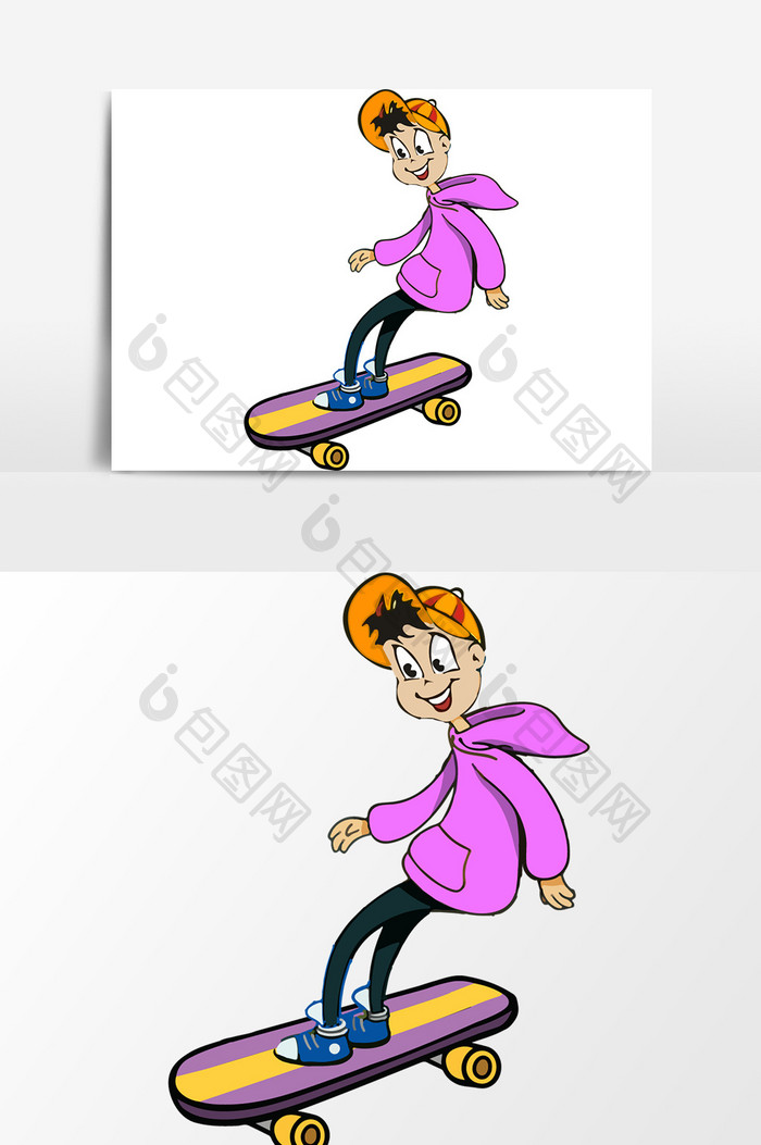 手绘滑板车设计元素