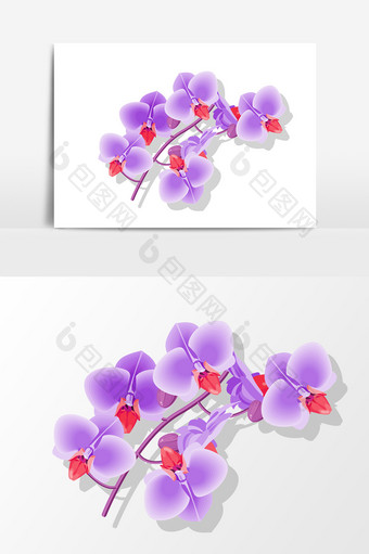 手绘紫色花朵设计元素图片