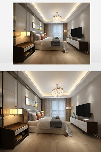 现代时尚风家居卧室效果图图片