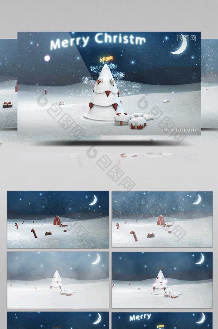 浪漫唯美的冬季圣诞节宣传视频AE模板