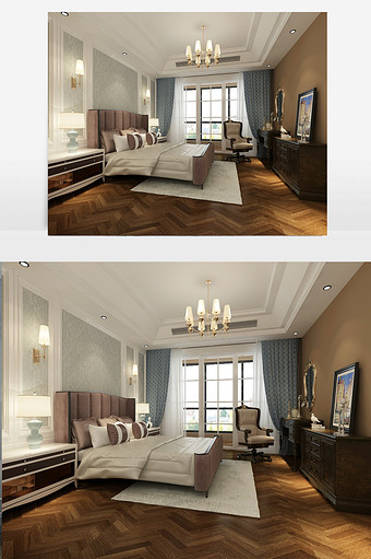 美式风格卧室设计效果图图片