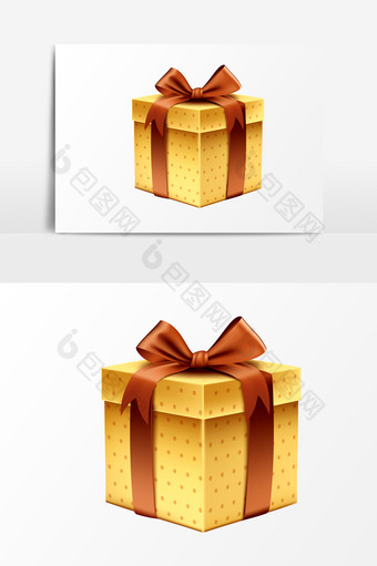 金色礼品礼盒PSD素材图片