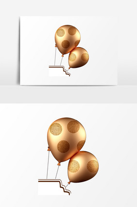 金色气球PSD素材