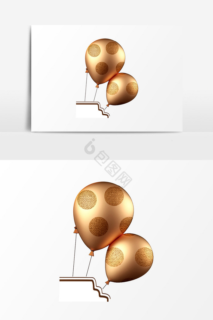 金色气球PSD图片