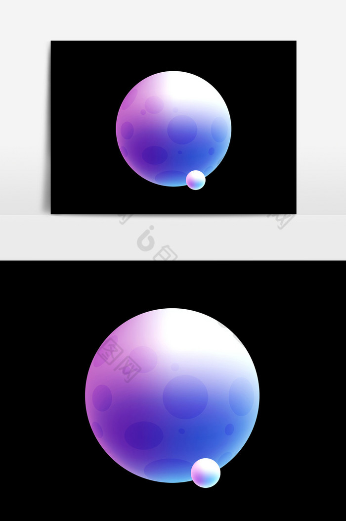 紫红装饰小球PSD图片图片