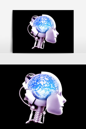 机器人科技大脑PSD素材