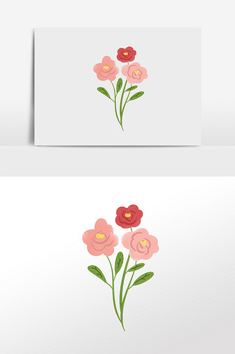 红色粉色小花温馨花束图片