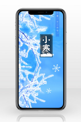 清新小寒二十四节气海报手机配图