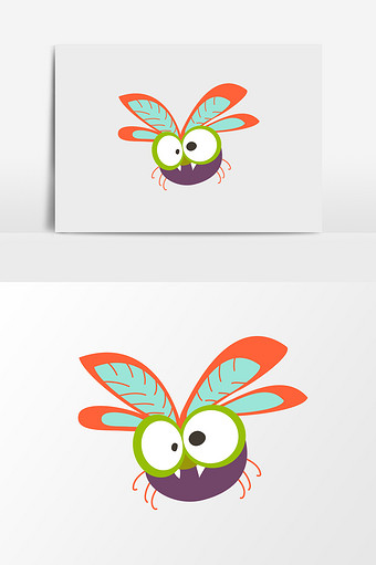 手绘萌萌飞虫插画元素图片下载