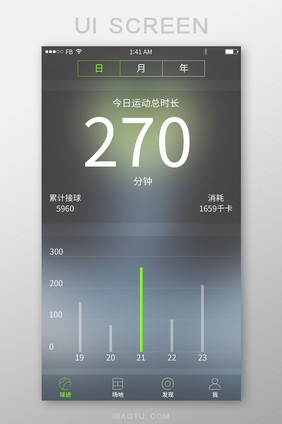 模糊背景运动APP数据统计界面UI设计