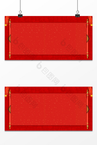 红色卷轴设计背景图片
