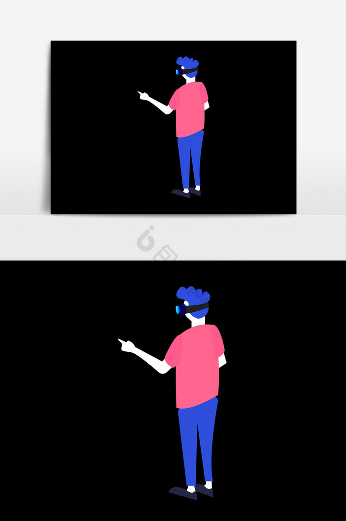 用VR眼镜的男士PSD图片