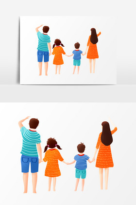 画一家人4背影图片