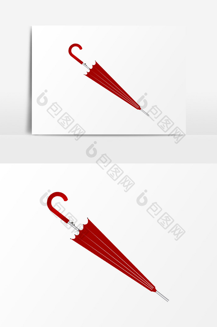 红色雨伞PSD素材