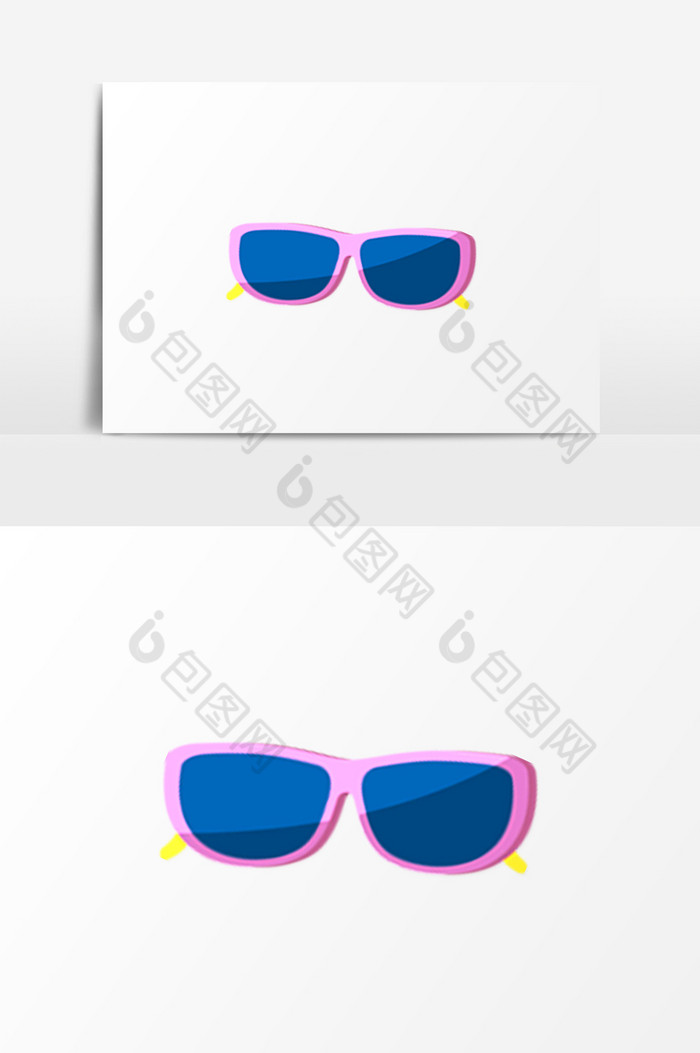 夏天粉框太阳镜PSD图片图片