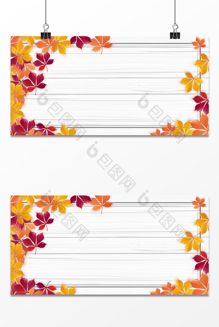 秋季枫叶木板墙纸相框背景