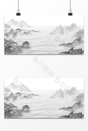 水墨复古中国风背景图片