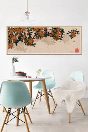 文艺中国风淡彩水墨民俗植物书房客厅装饰画
