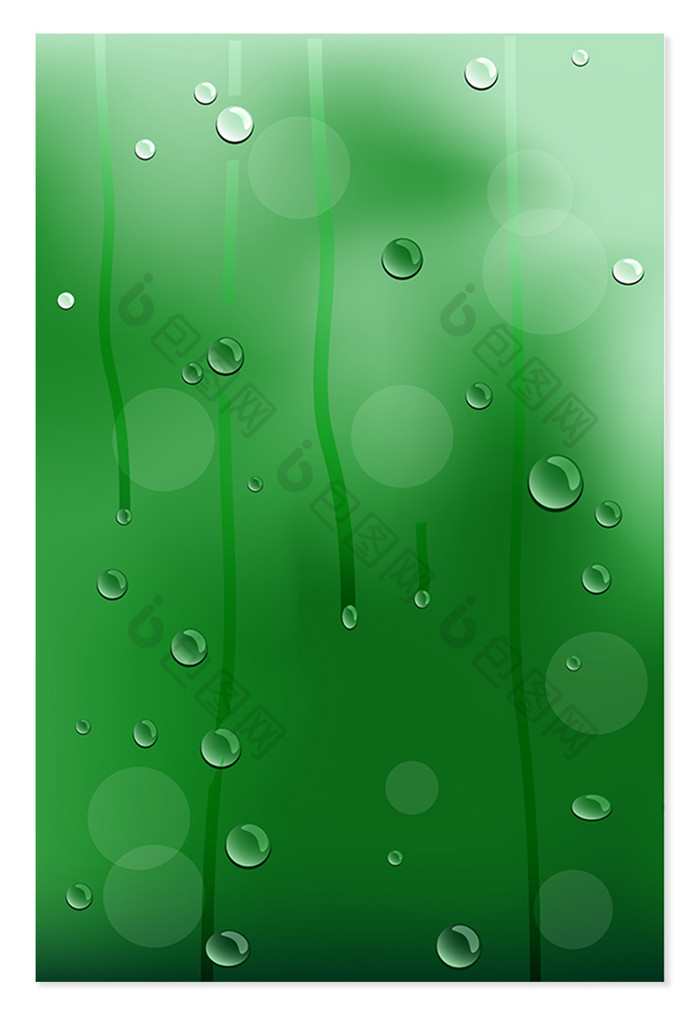 绿色清新水珠设计背景