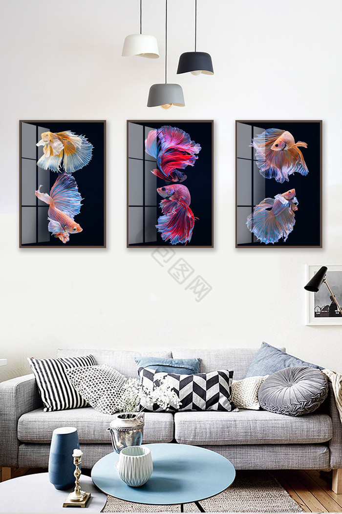 北欧动物晶瓷装饰画图片