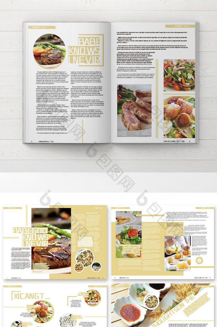 高端时尚西餐美食行业画册