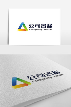 循环农业环保环境公司三角形logo标志